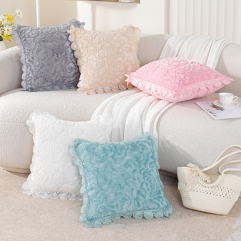 毛绒抱枕飘窗沙发客厅含芯靠垫床头靠枕北欧风抱枕轻奢高级抱枕套