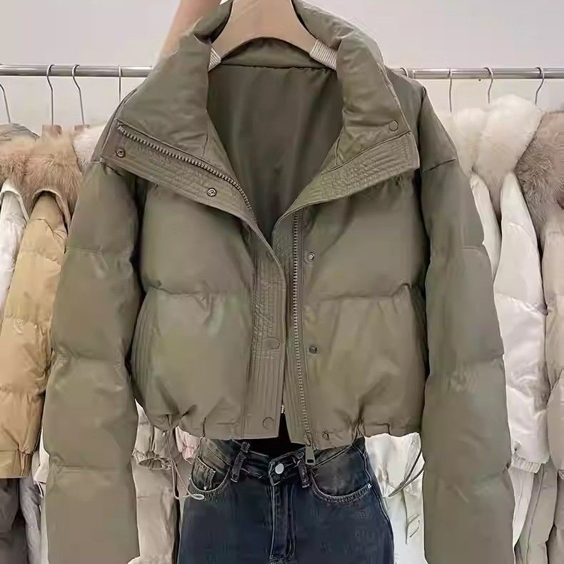 新款2023羽绒服新款服女短款立领加厚小个子时尚面包服秋冬装外套