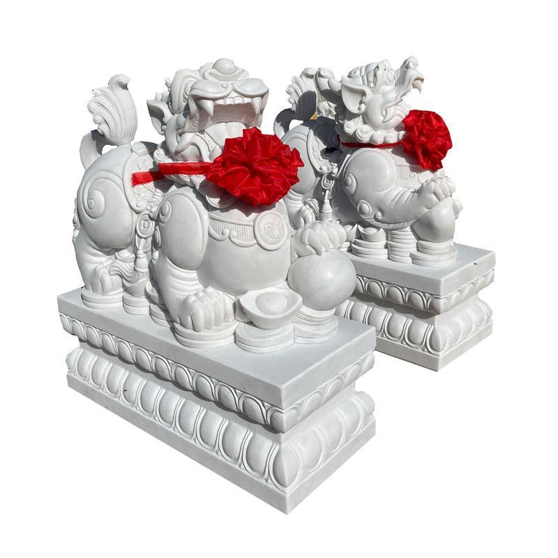 铜钱貔貅汉白玉石雕刻 包邮不含卸货和安装