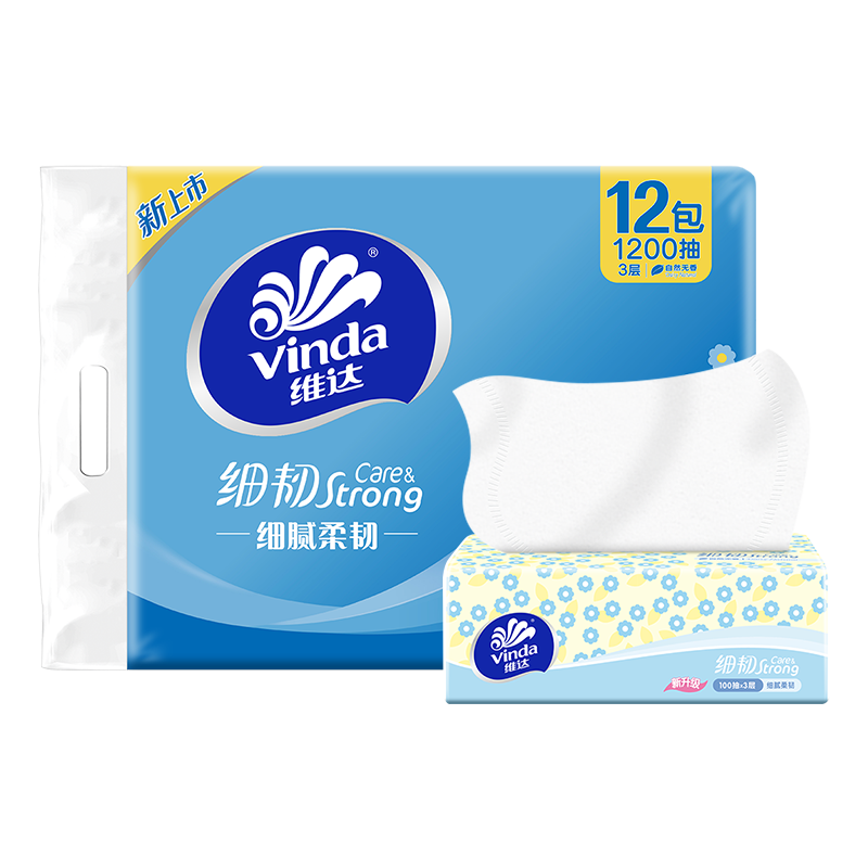 维达细韧3层抽纸100抽*12包