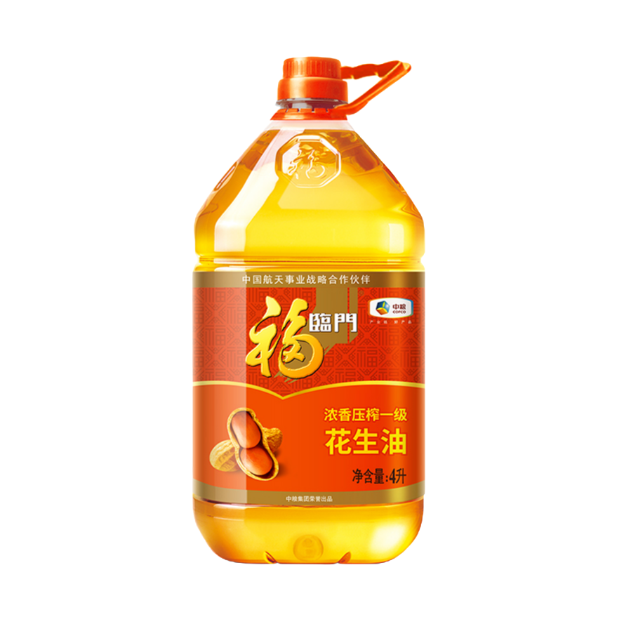 福临门浓香压榨一级花生油4L 食用油