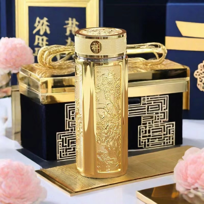 龙凤银杯银离子防烫双层商务茶杯子创意高档礼品送礼保温杯水杯