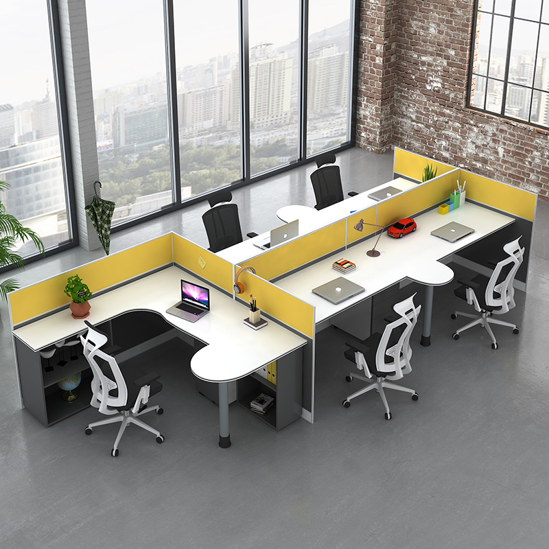 员工卡座屏风桌简约现代职员办公桌5人办公桌椅组合4人位带主管位