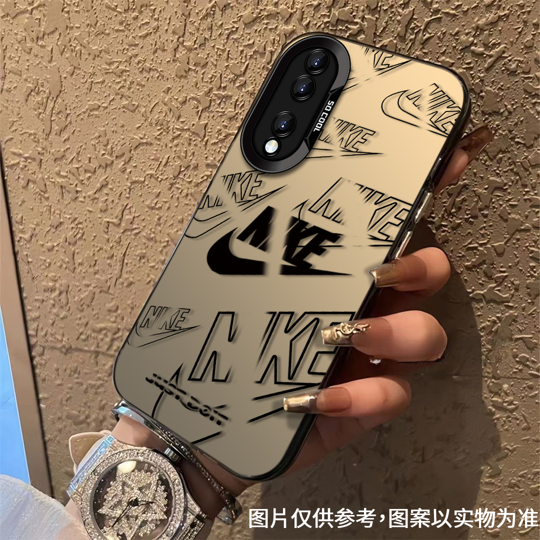 适用于【华为】荣耀70Pro/Plus经典简约黑勾时尚潮牌全包防摔手机壳