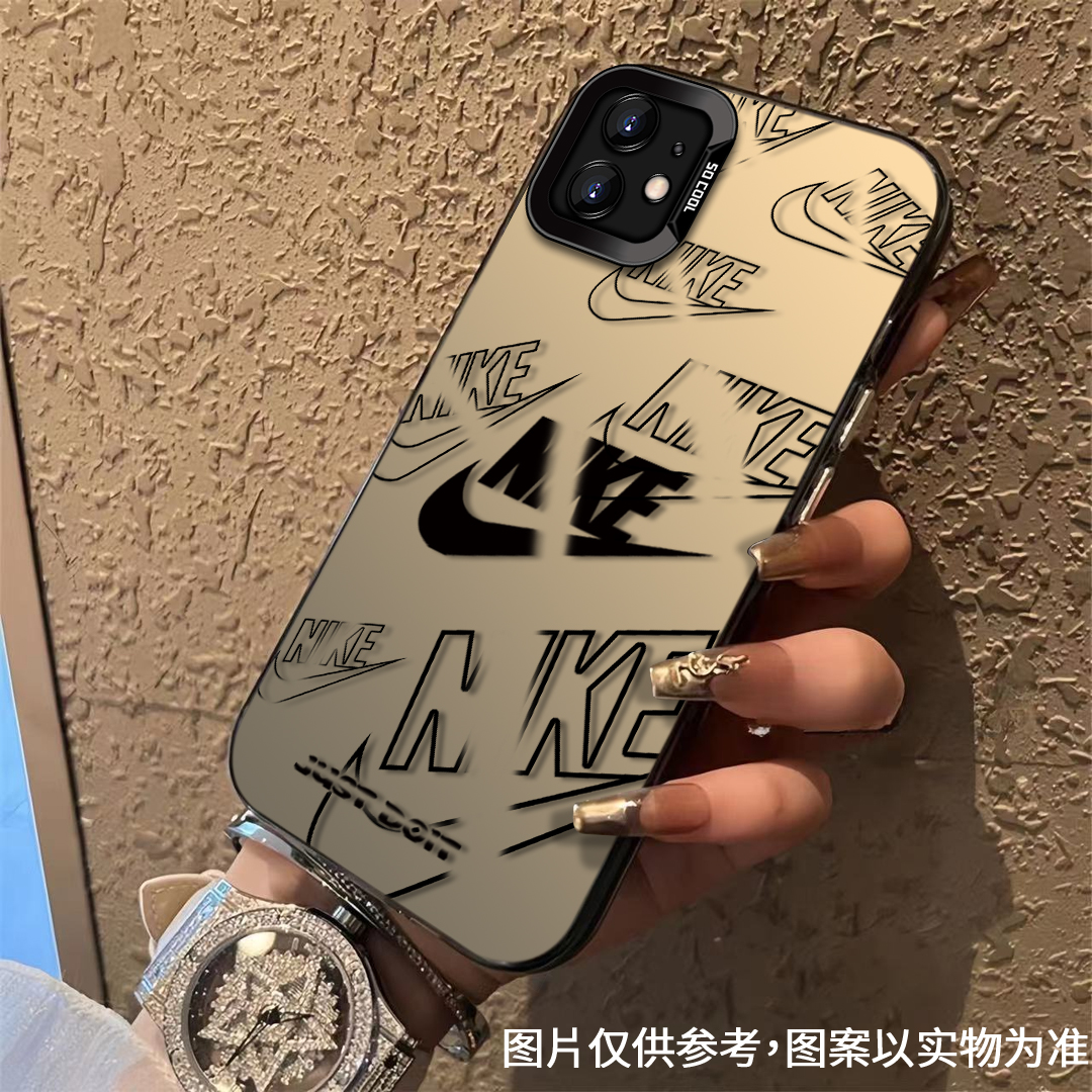 适用于【苹果】12Mini经典简约黑勾时尚潮牌全包防摔手机壳