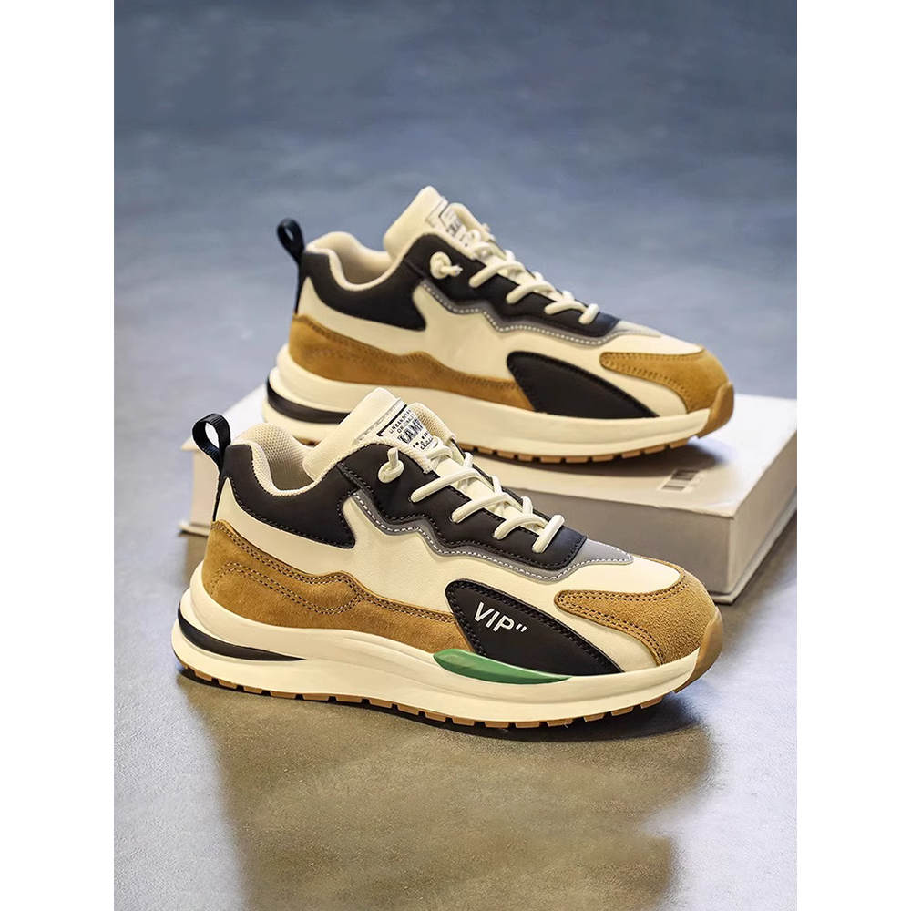 鸿星尔克领跑阿甘运动鞋男士秋冬2024新款皮面休闲青少年跑步厚底