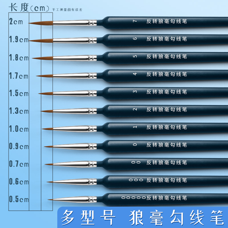 软头绘画狼毫极细勾线笔丙烯油画颜料国画水彩水粉描边学生用毛笔