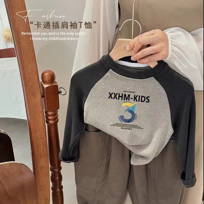 男女童加厚长袖T恤秋冬款中小童德绒打底衫儿童宝宝卡通保暖上衣t
