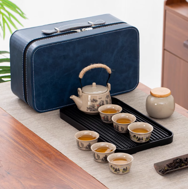 A 48(带包)旅行茶具便携式提梁壶户外泡茶