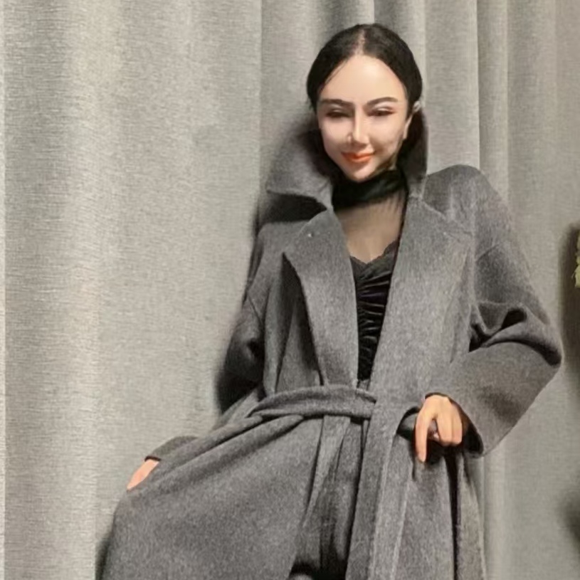 狐仙039B款灰色红狐仙大衣双面网红长款时尚高端中长款气质修身