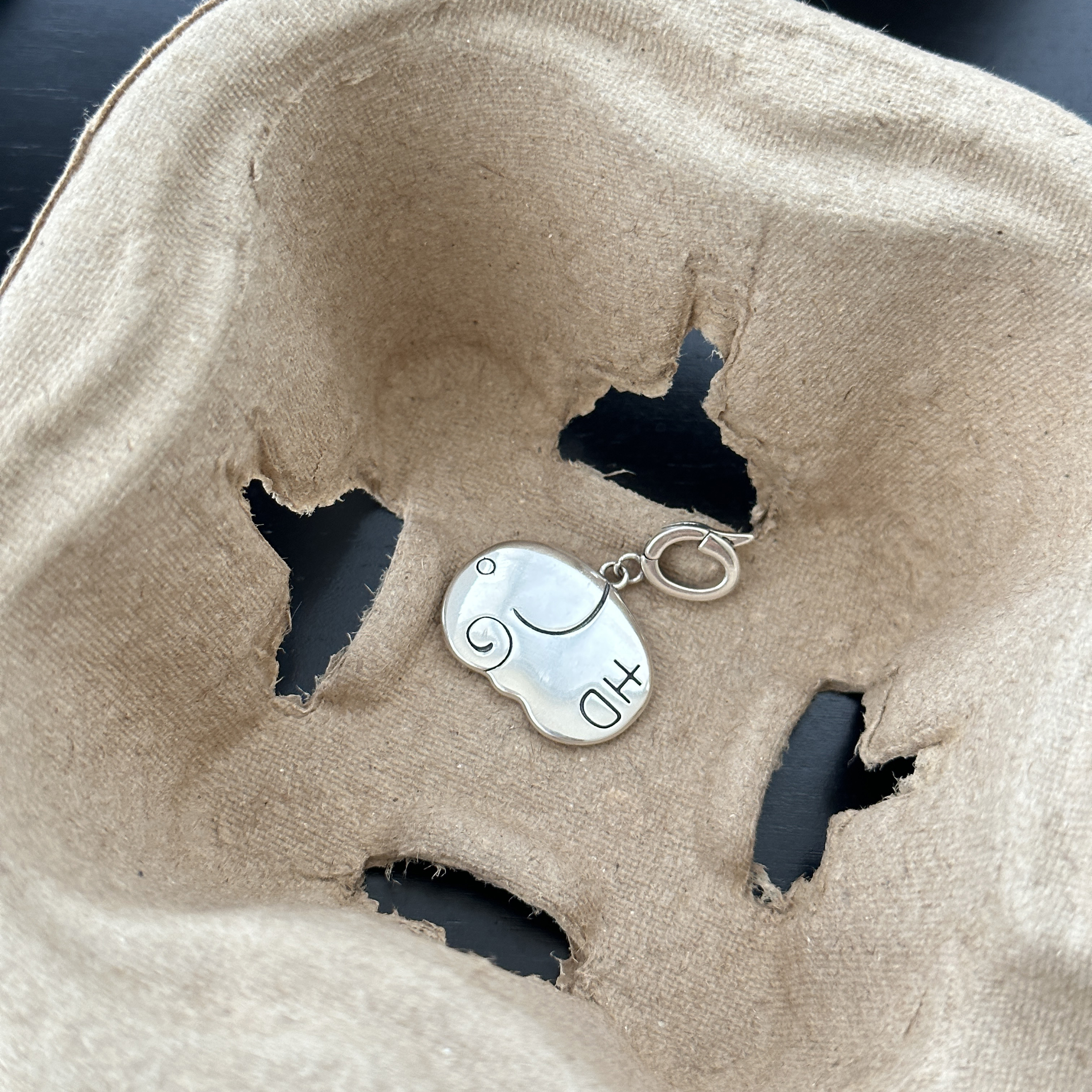 吊坠925银 ins风时尚简约百搭气质女双面吉象吊坠 3677