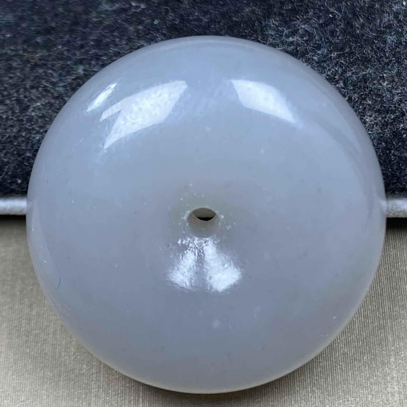 天然和田玉青海烟紫小平安扣冰底细料一物一证