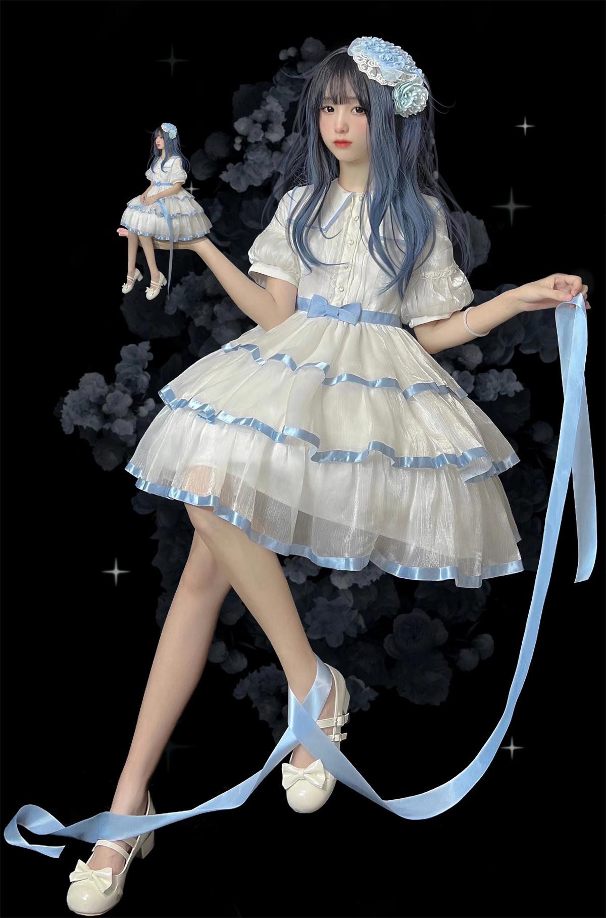 Lolita特价白日梦 三段复古法式可爱连衣裙