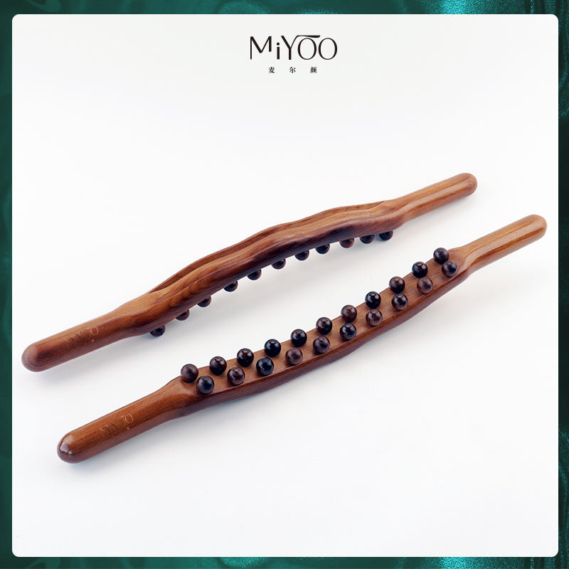 【麦尔颜】21珠牛角擀筋棒疏通推背肩颈家用美容院擀筋棍