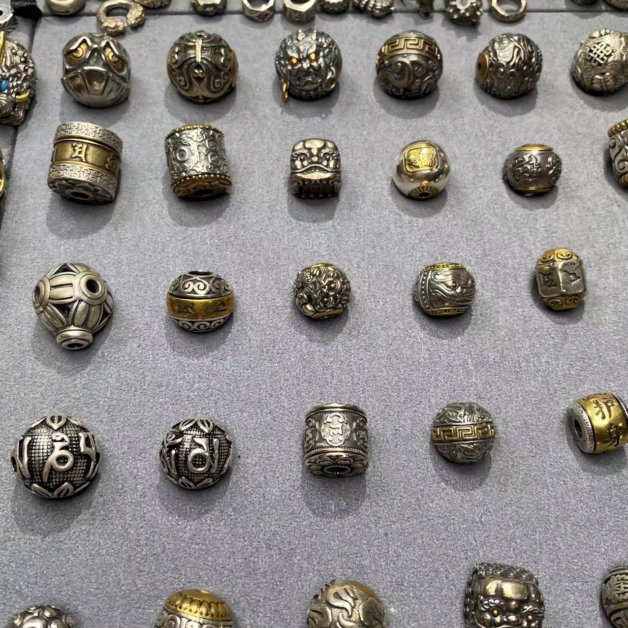 925银银制品 手工配饰；时尚复古素款108配饰顶珠三通背云弟子珠