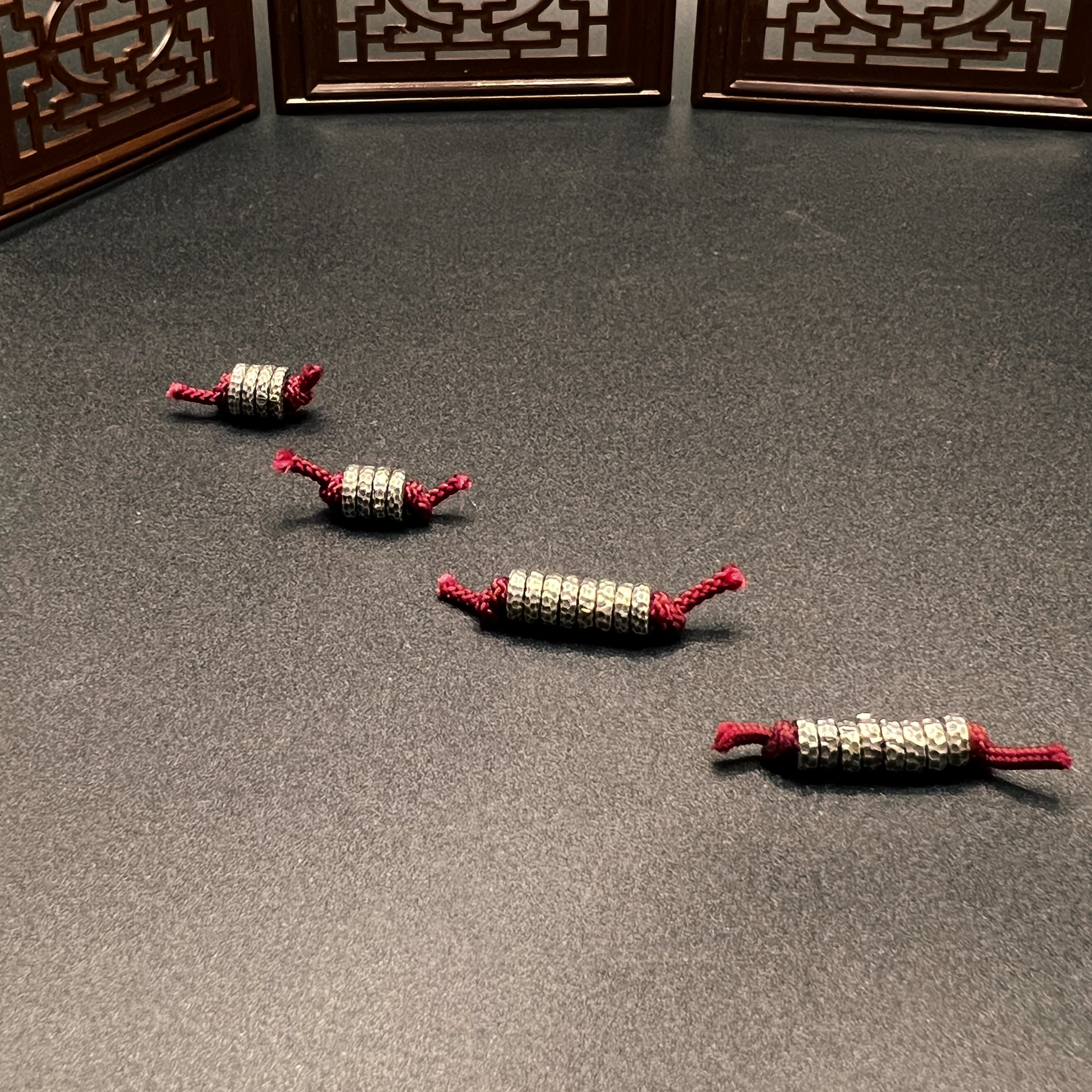 925银银制品 S925银 藏风纯银 锤纹精工隔片文玩配饰，可配5-8串