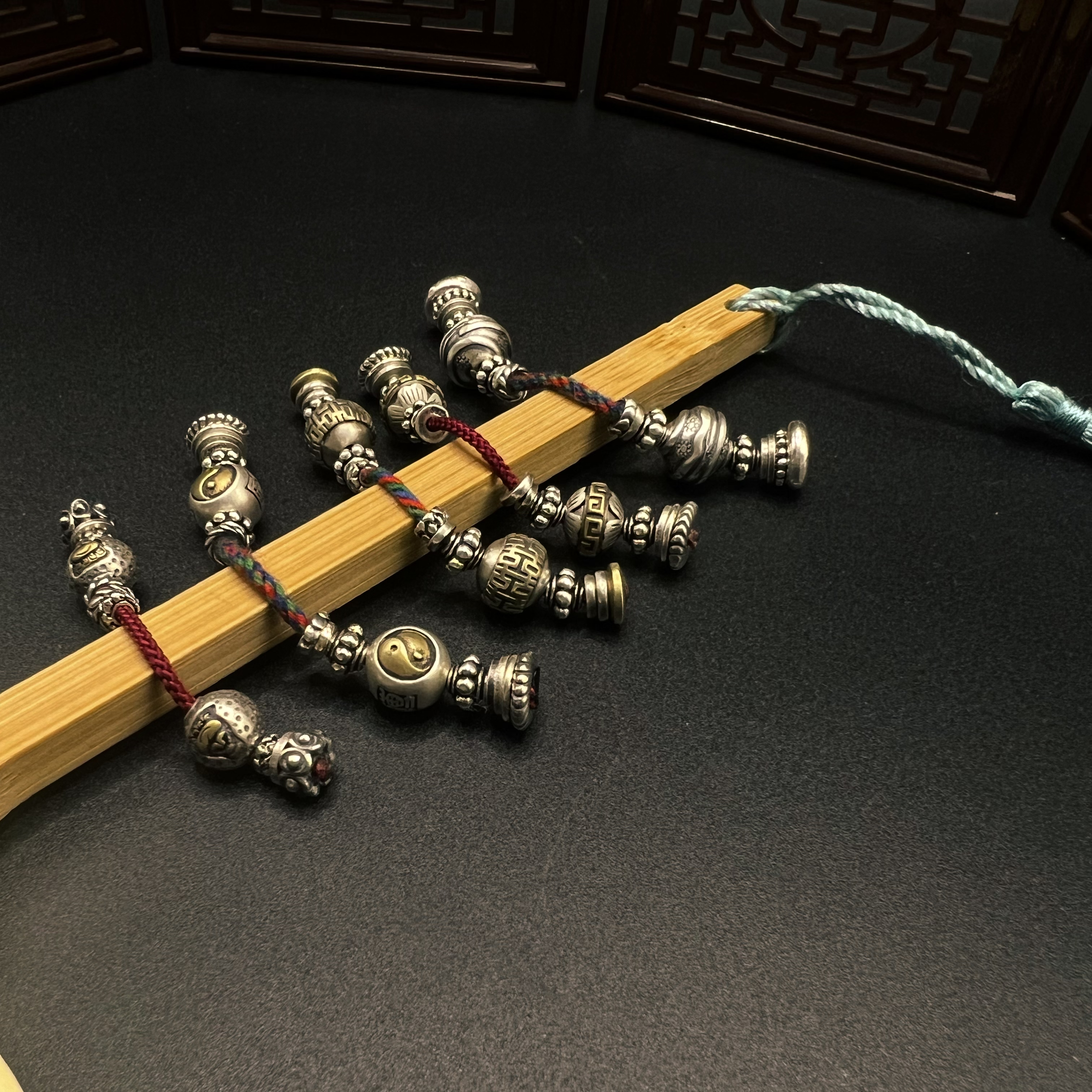 925银银制品 S925银 无相佛 太极 喜字 回纹 电线珠多款式万能轴