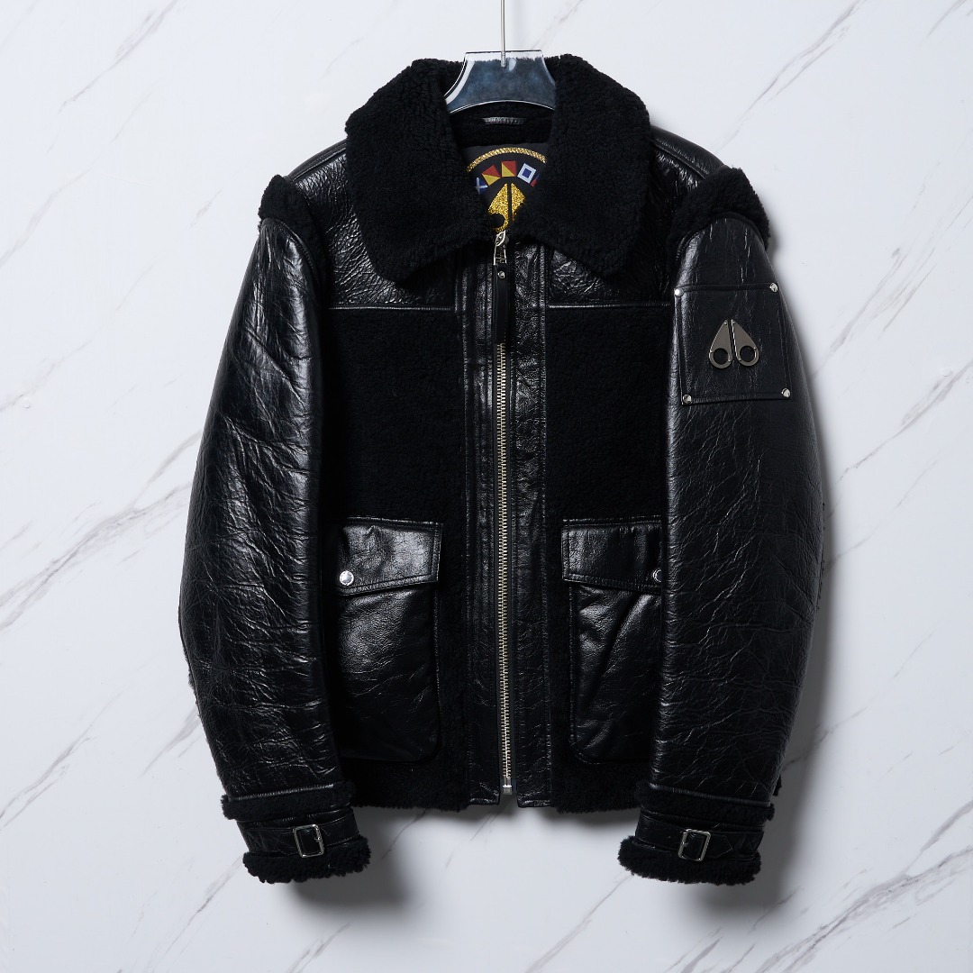 全新未使用/Moose Knuckles剪刀羊毛皮夹克羽绒服时尚/MUBU00795