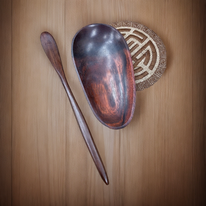 纯手工原木茶则尺寸13.8×6