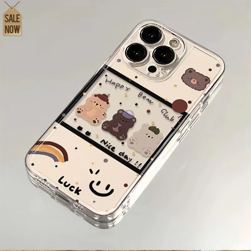 可爱小熊适用苹果小米oppovivo华为iPhone12/13/14/15手机壳全包