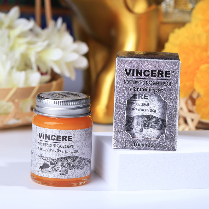 泰国 V-I-N-C-E-R-E鳄鱼膏润肤按摩膏原装进口男女士家用皮肤干裂