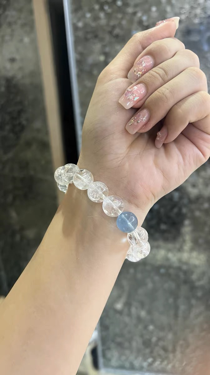 白阿塞设计款 单圈手串  白水晶阿塞斯特来