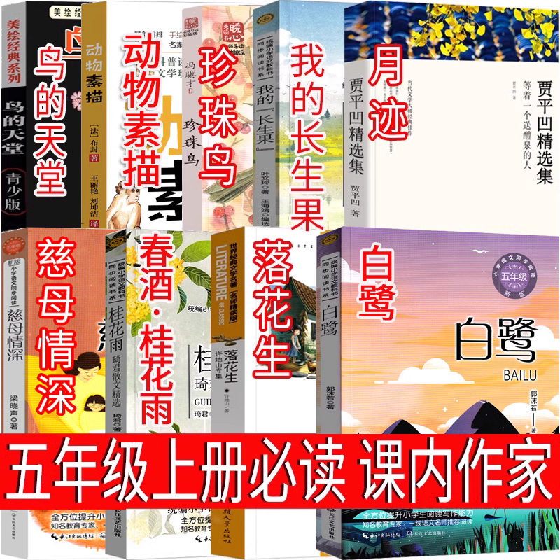 五年级上册白鹭落花生春酒桂花雨珍珠鸟慈母情深鸟的天堂月迹我的