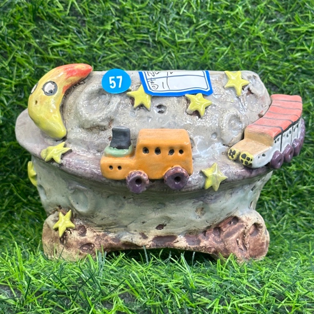 白狐花盆，内口10高11，手工花盆，麦饭石材质，透气好，做工精美