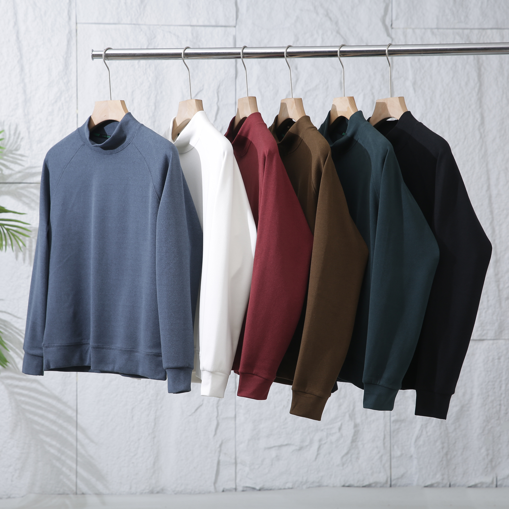 厚糯奶霜肤感极简双面德绒半高领打底衫秋冬内搭废土风男装