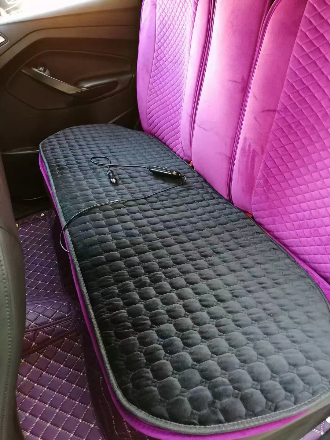 汽车加热垫12v后排三人座