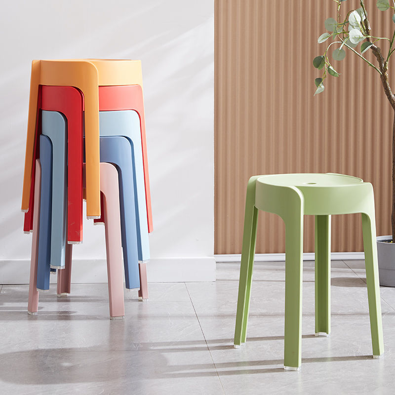 【粉丝浮力】简约旋风凳子家用客厅高脚凳可叠放现代塑料凳子创意