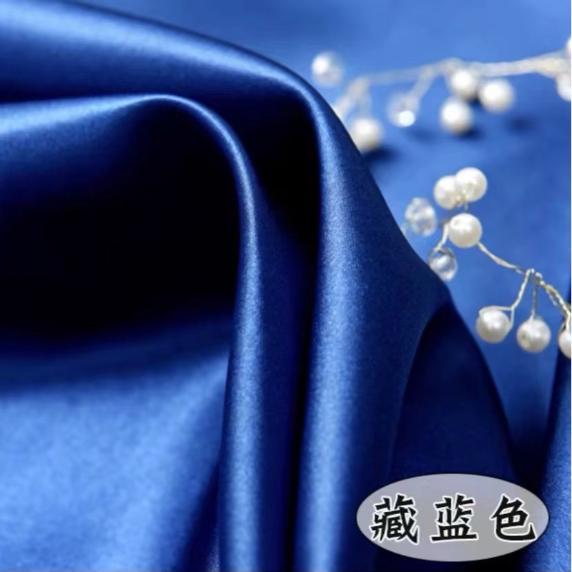 藏蓝色天丝棉微弹里衬面料28#胜出布料