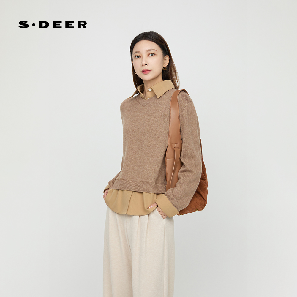 【籽言专属】圣迪奥秋冬季女装时尚轻奢气质时尚百搭打底长袖针织衫