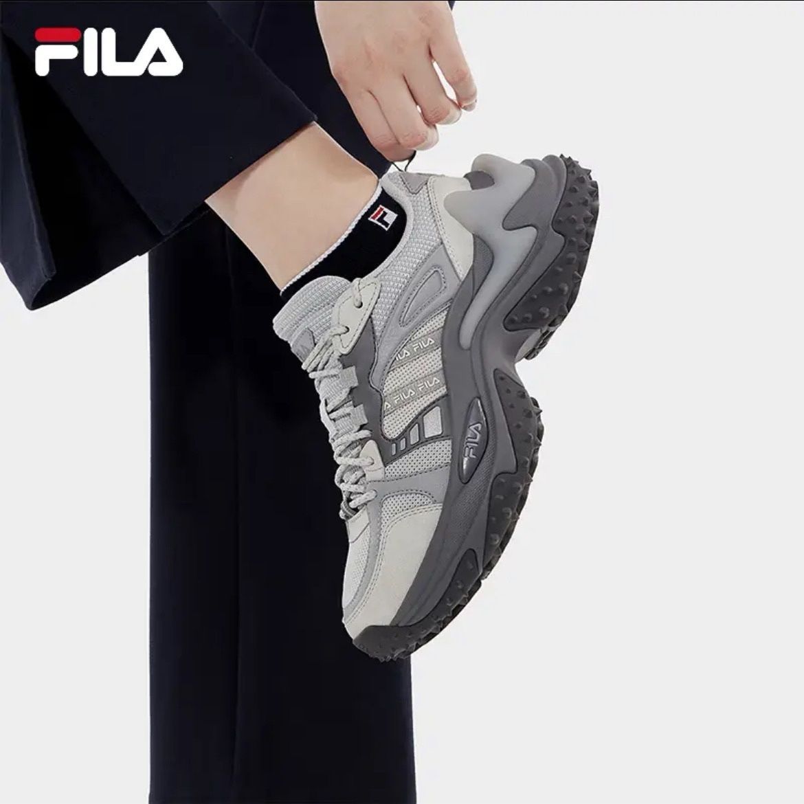 FILA 斐乐鱼刺3老爹鞋女鞋2025秋季休闲鞋厚底增高鞋运动鞋