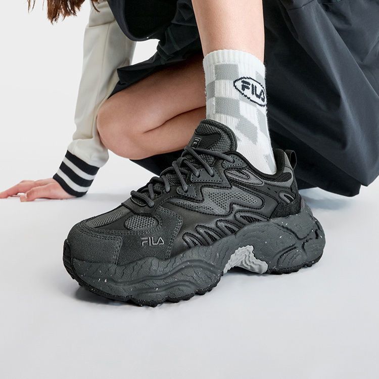 FILA斐乐蕨草鞋FERN男女鞋运动鞋户外老爹鞋夏季休闲鞋黑色鞋子
