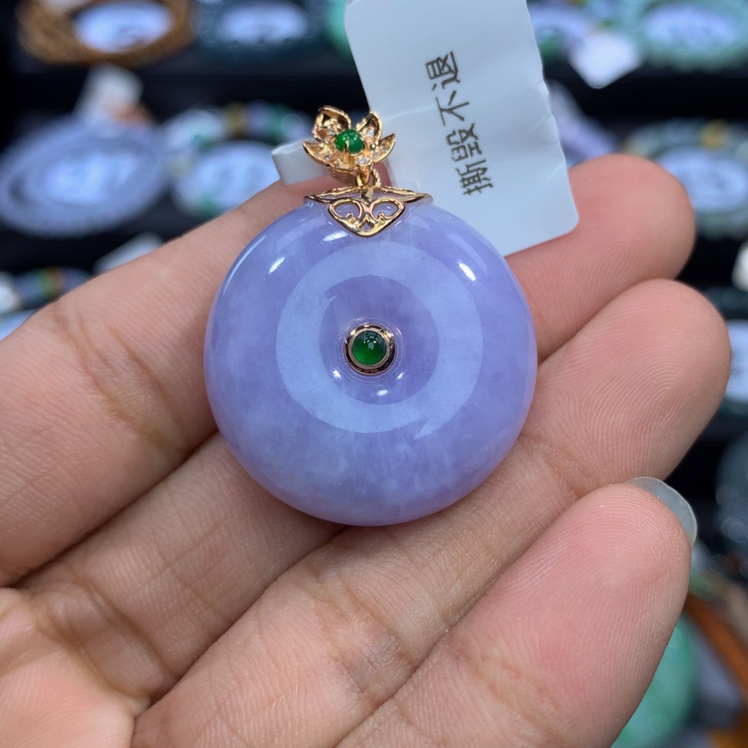 翡翠手链18K金镶嵌小*翡翠
