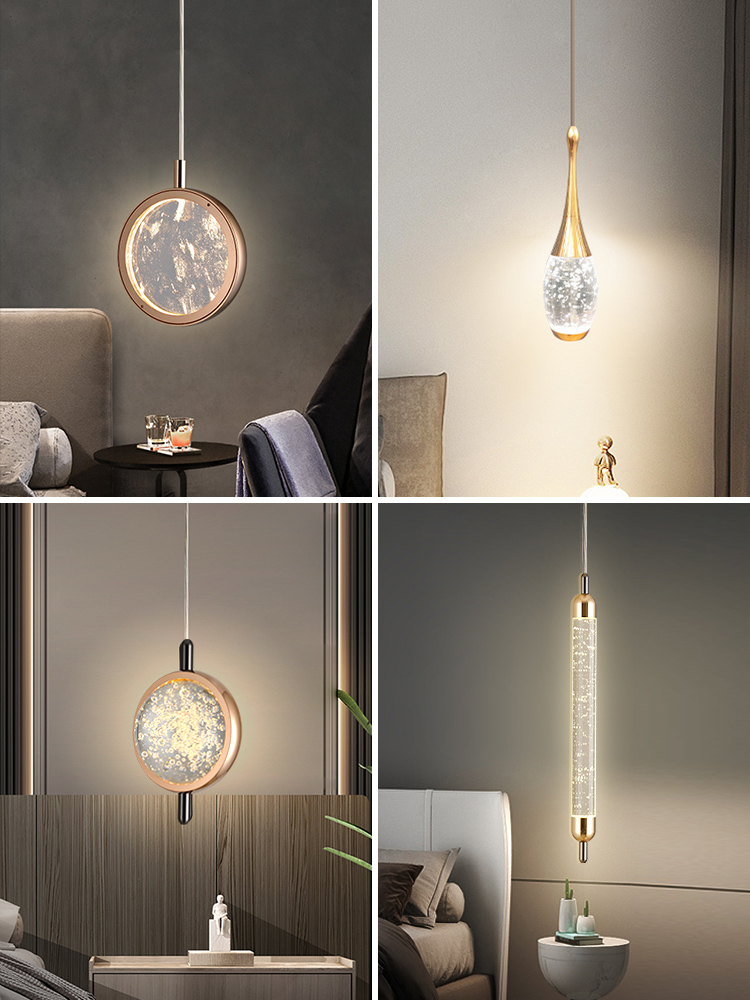 轻奢客厅床头创意简约吊灯北欧餐厅背景墙玄关个性极简吧台灯
