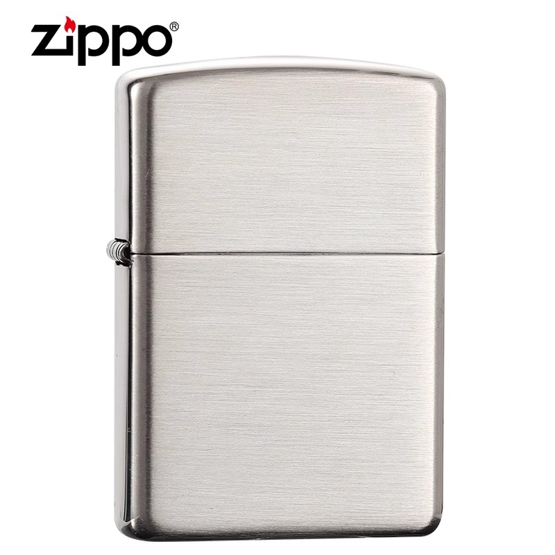 zippo打火机拉丝纯银正品授权 原装美国进口（备用）