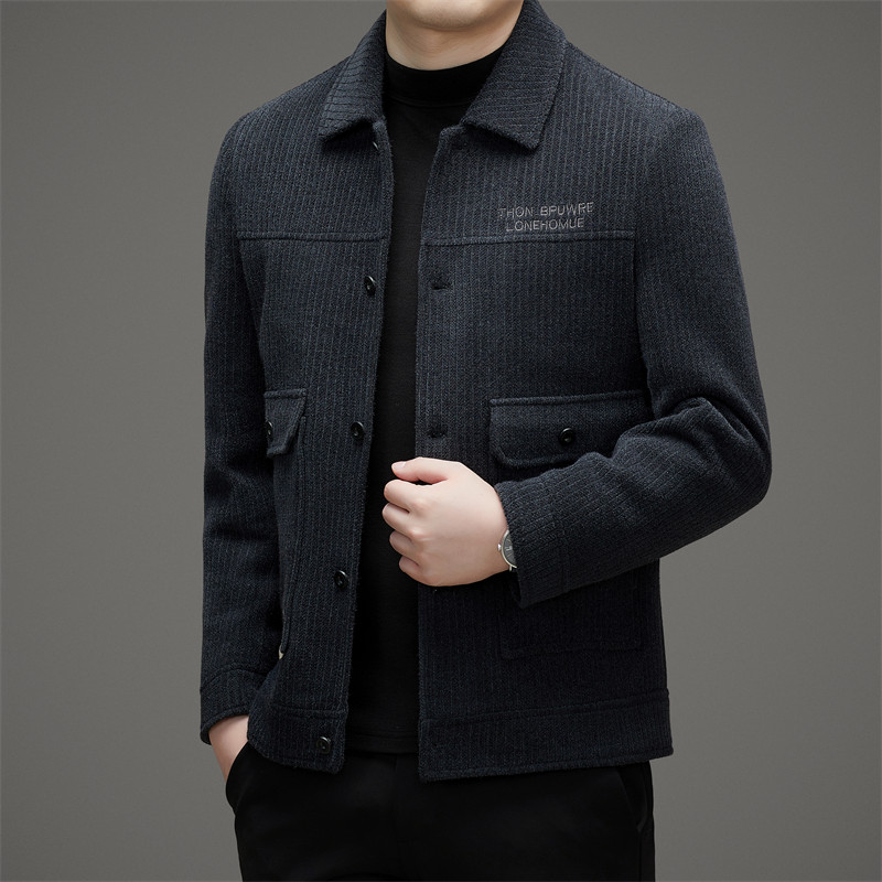 特价断码利郎男士呢子外套秋冬装新款加厚毛呢大衣潮流休闲翻领夹