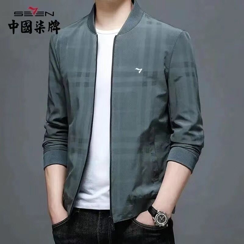 特价断码柒牌夹克外套男士春秋款宽松薄款中青年商务休闲棒球领男