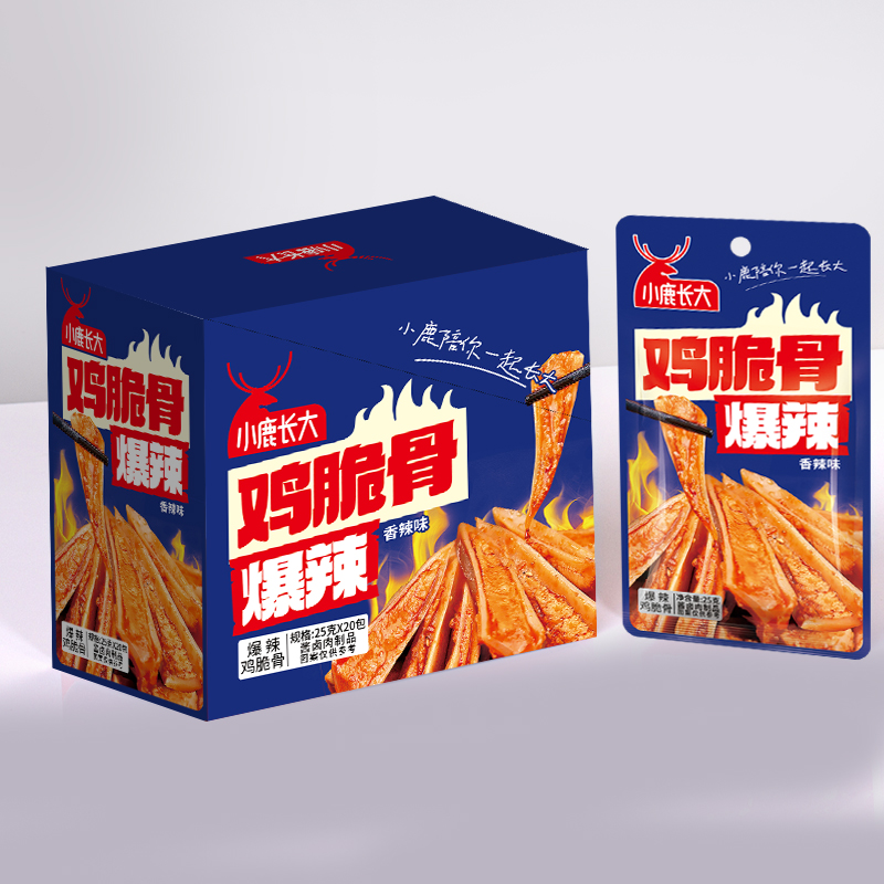 小鹿长大爆辣鸡脆骨嘎嘣脆鲜香脆爽休闲解馋大包即食