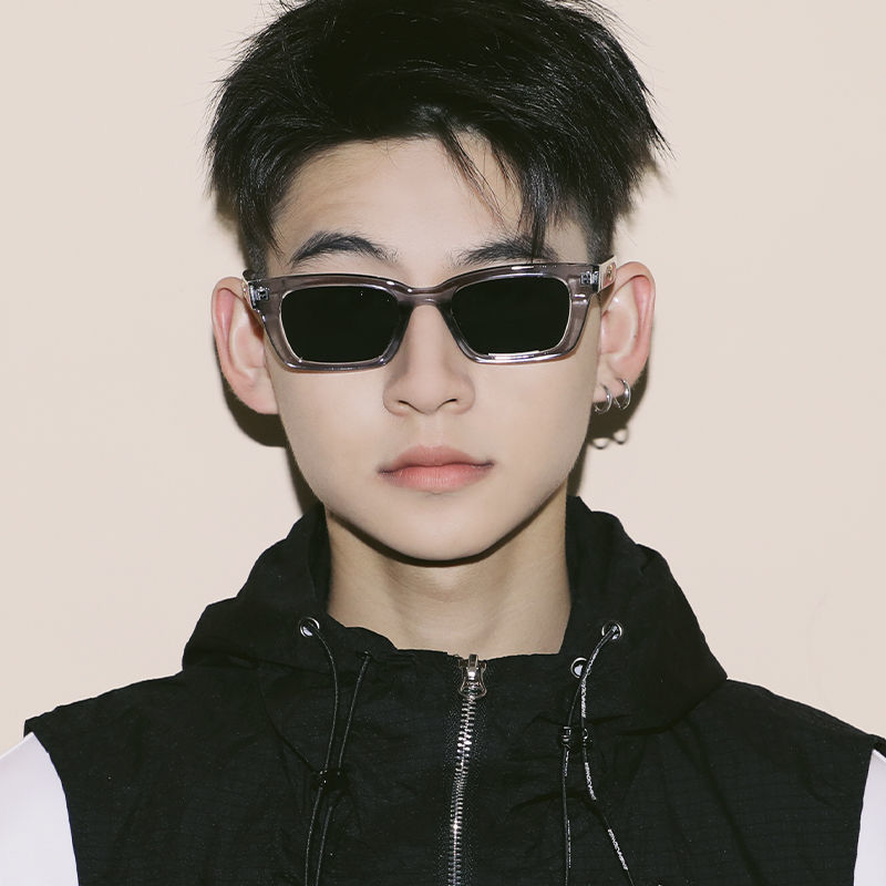 大川同款墨镜男潮ins超火网红蹦迪个性潮流黑色长方形眼镜女韩版
