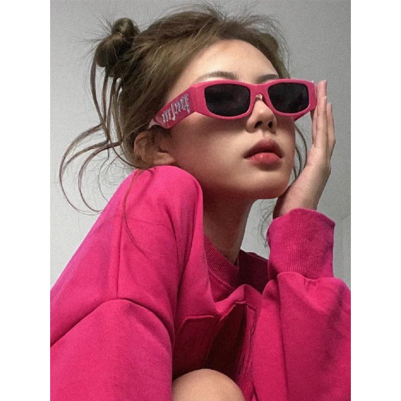 小红书同款ins风美式复古高颜值字母眼镜太阳镜辣妹y2k平光墨镜