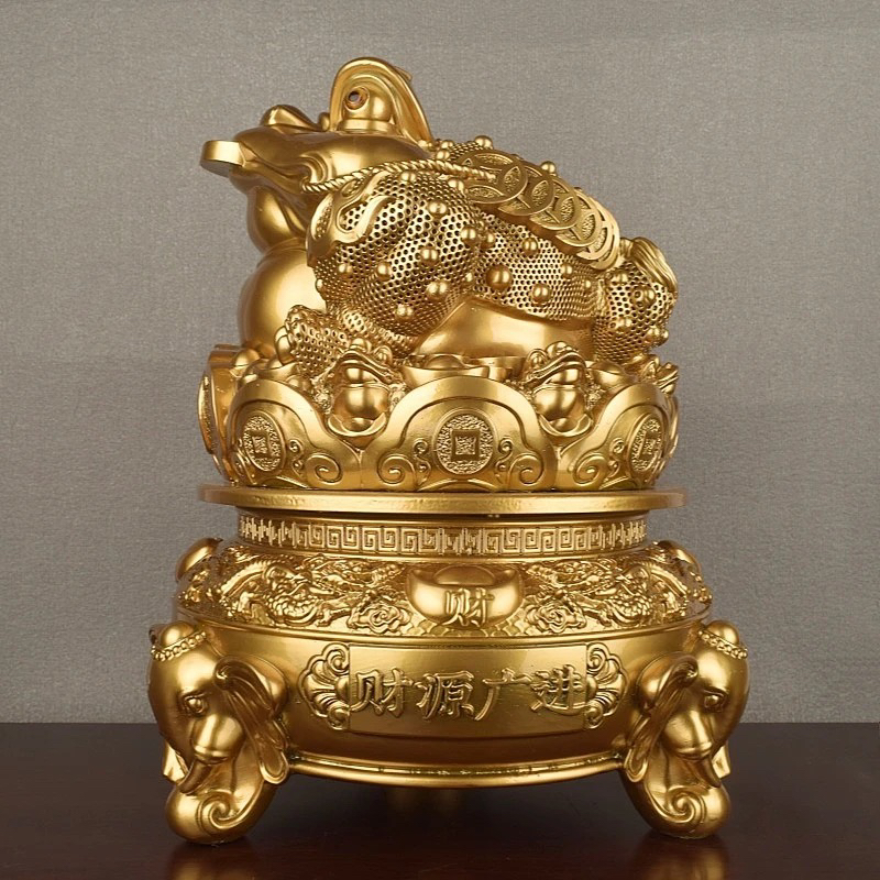 财源广进鎏金铜金蟾摆件工艺品客厅办公室前台摆放