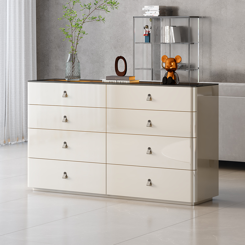 轻奢烤漆客厅卧室抽屉式置物柜家用大容量新款边柜意式五六八斗柜