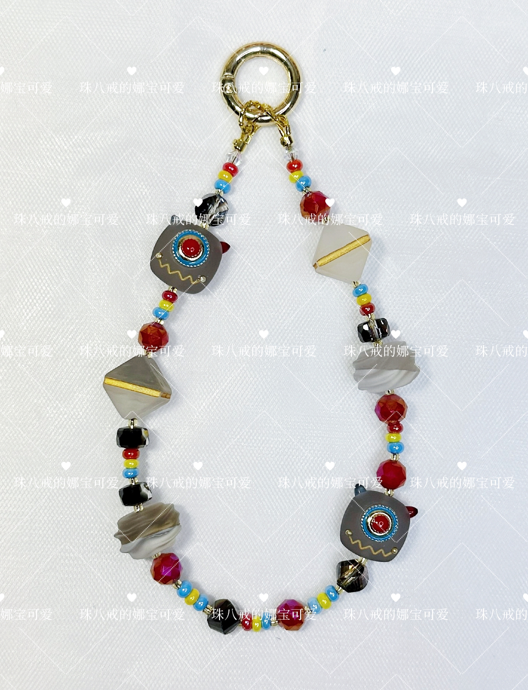 辰居居家定制珠磨砂款捷克琉璃珠DIY串珠手机链