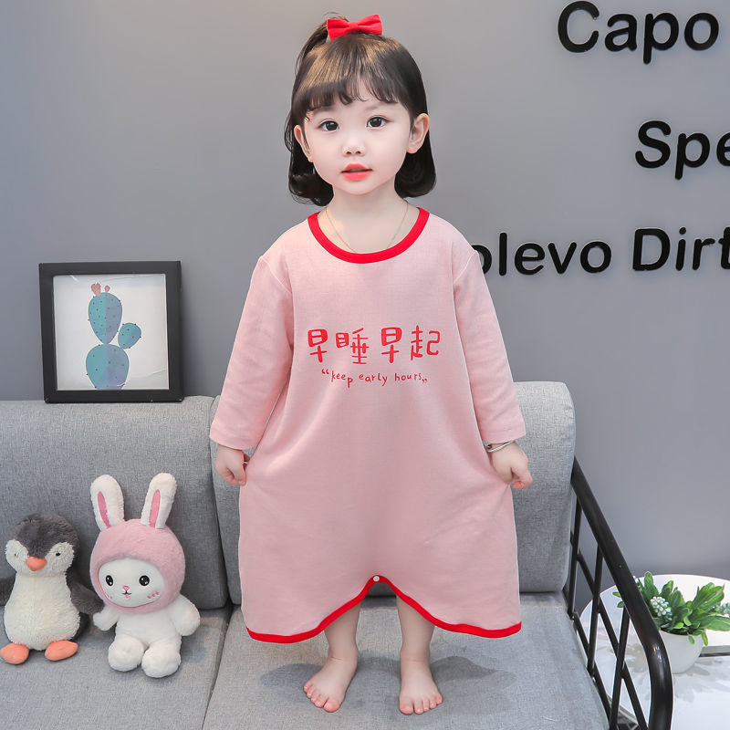 【巴迷】儿童睡衣春秋冬季女童长袖睡裙小女孩连身衣宝宝婴儿公主