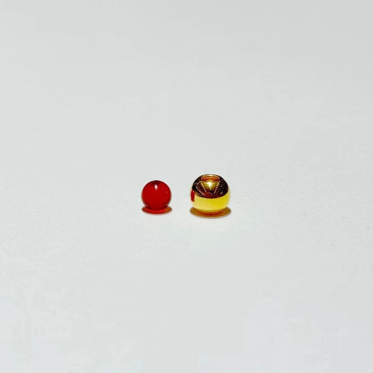 小赛哥足金999卡5mm光面金珠DIY自由组合多样性发货00170