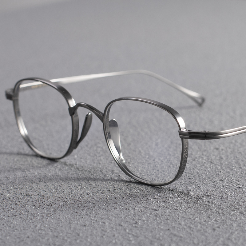 【万年龟】方框纯钛架高度近视眼镜框文艺复古手造眼镜可配镜片