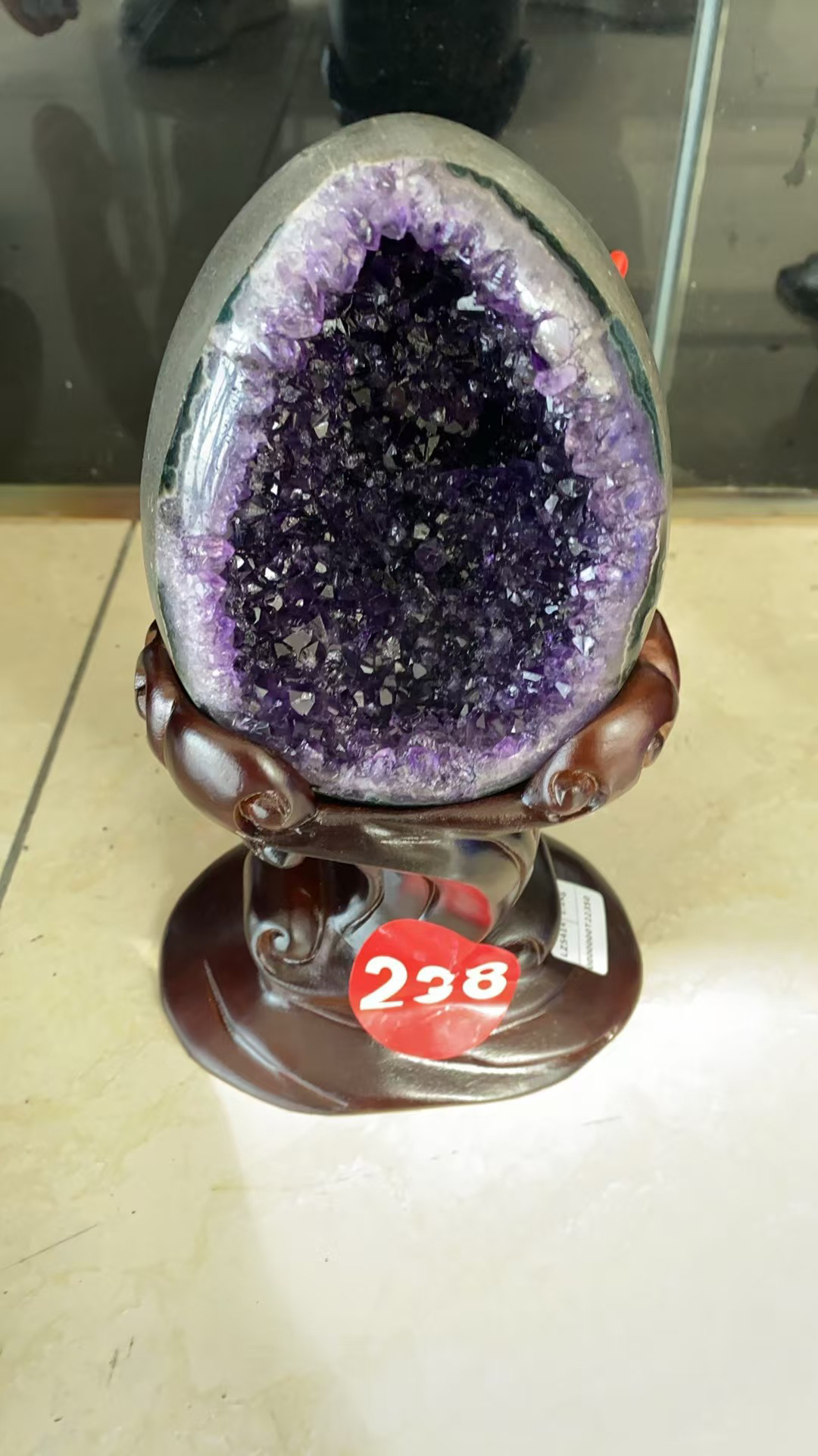 天然紫晶恐龙蛋摆件